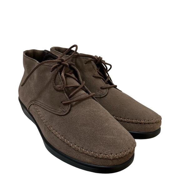 SAS Womens Kich Leather Suede Lace Up Ankle Boots Size 9.5 EXTRA WIDE Comfort - Picture 5 of 10